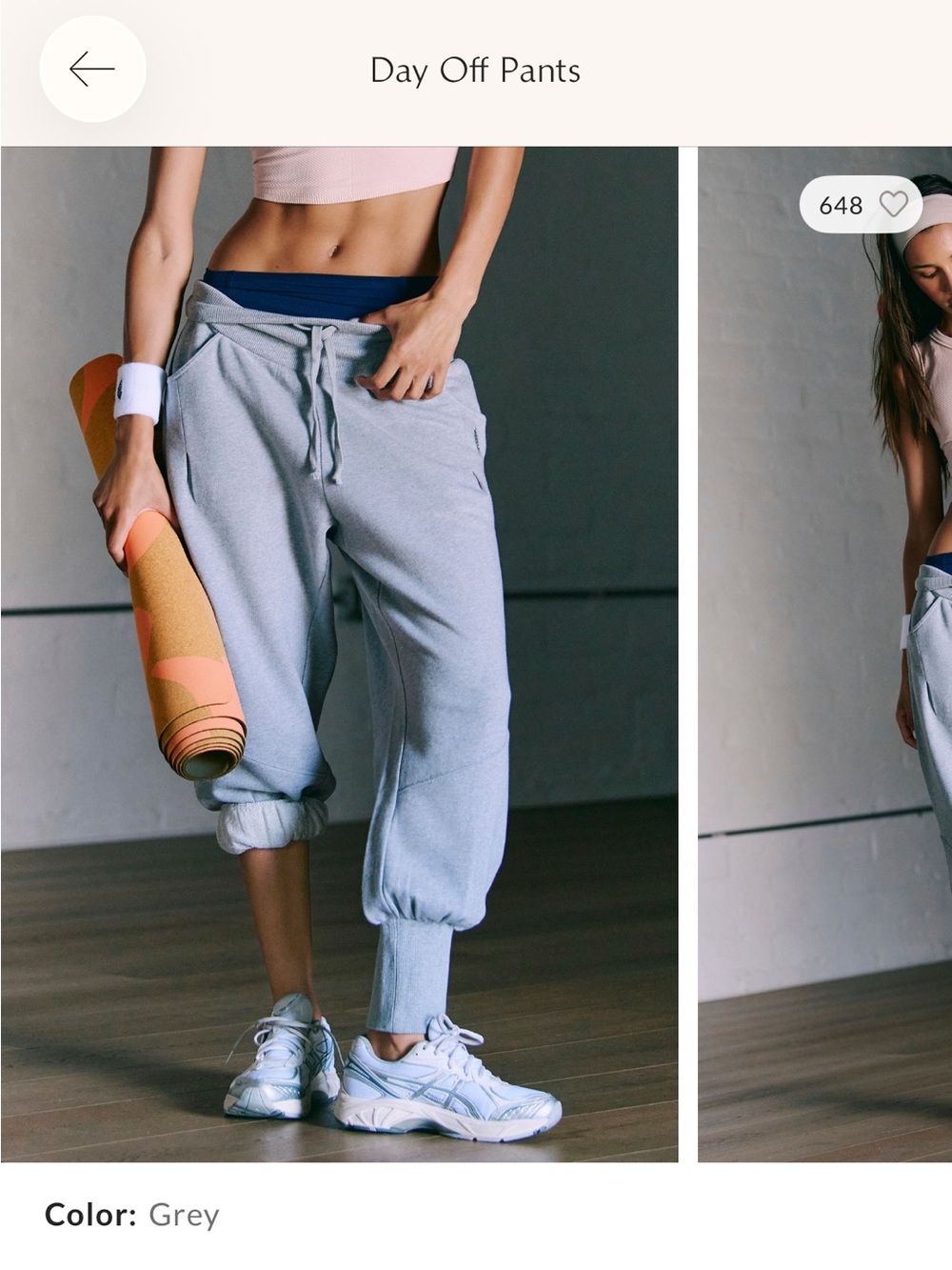 Like New! FP movement day off pants in grey size M - Picture 2 of 10